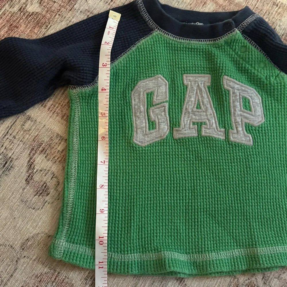 GAP Kids Long Sleeve Thermal Shirt in Green and Navy